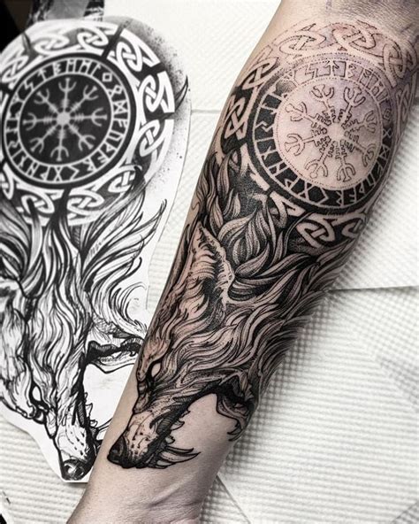 wolf viking tattoo|viking wolf tattoos for men.